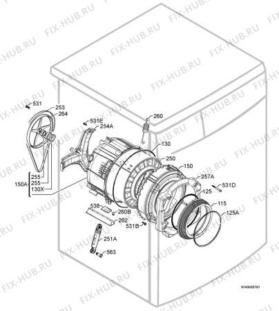 Взрыв-схема стиральной машины Zanker EFXX8448N - Схема узла Functional parts 267